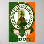 Carroll Motto Irish Flag Poster Print