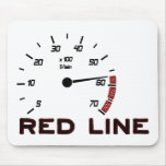 Cars and Driving - Red Line with Tachometer mousepads