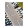 Cars in carpark postcard