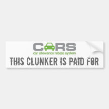 cars, this clunker is paid for bumper stickers