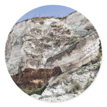 carstone and red chalk cliffs round sticker