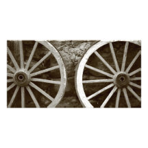 Cart wheels personalized photo card
