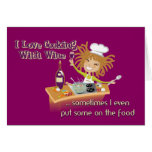 Cartão - I love cooking with wine.