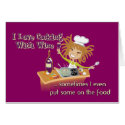 Cartão - I love cooking with wine. cards