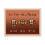 carte postale singes de la sagesse postcards