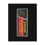 carter carbureters repair sign post card
