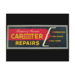 carter carbureters repair sign postcards