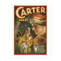 Carter the Great - The World's Weird Wizard Postcard