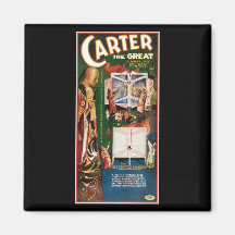 Carter The Great ~ Weird Wizard Vintage Magic Act Fridge Magnets