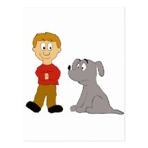 Cartoom Dog And Owner Post Cards