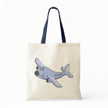 Cartoon aeroplane tote bag