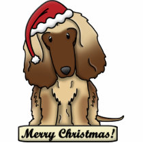Cartoon Afghan Hound Christmas Ornament Photo Cut Out