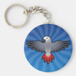 Cartoon African Grey / Amazon / Parrot Key Chains
