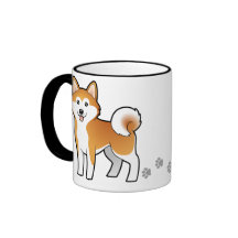 Cartoon Akita Inu / Shiba Inu Coffee Mug