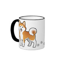Cartoon Akita Inu / Shiba Inu Coffee Mug