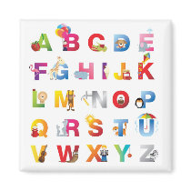 cartoon alphabet fridge magnet