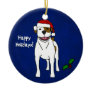 Cartoon American Bulldog Christmas Ornament