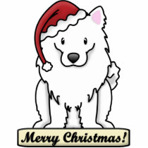 Cartoon American Eskimo Dog Christmas Ornament Photo Sculptures