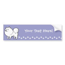 Cartoon American Eskimo Dog / German Spitz Bumper Stickers