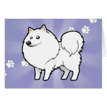 Cartoon American Eskimo Dog / German Spitz Card