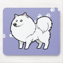 Cartoon American Eskimo Dog / German Spitz Mousemat