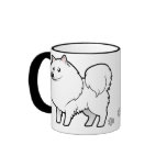 Cartoon American Eskimo Dog / German Spitz Coffee Mug