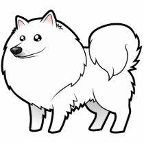 Cartoon American Eskimo Dog / German Spitz Photo Cutout