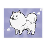 Cartoon American Eskimo Dog / German Spitz Post Card