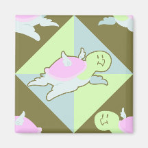 Cartoon Angel Turtle Pattern Fridge Magnets