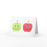 Cartoon apple characters cards