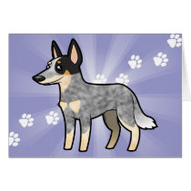 Cartoon Australian Cattle Dog / Kelpie Greeting Cards