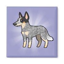 Cartoon Australian Cattle Dog / Kelpie Refrigerator Magnet