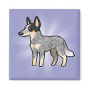 Cartoon Australian Cattle Dog / Kelpie magnets