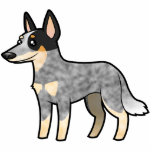 Cartoon Australian Cattle Dog / Kelpie photo sculptures