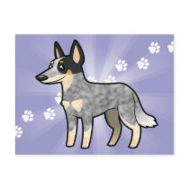 Cartoon Australian Cattle Dog / Kelpie Postcards