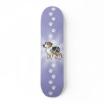 Cartoon Australian Shepherd skateboards