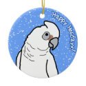 Cartoon Bare Eyed Cockatoo Ornament