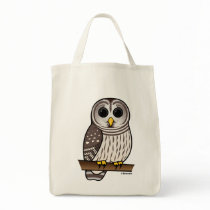 Cartoon Barred Owl Canvas Bags
