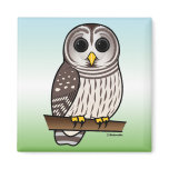 Cartoon Barred Owl magnets