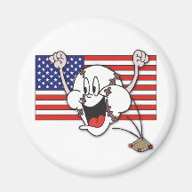 Cartoon Baseball Refrigerator Magnet