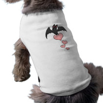 Cartoon Bat with hearts Pet Tee Shirt