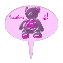 Cartoon Bear Kid's Birthday Cake Topper