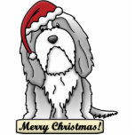 Cartoon Bearded Collie Christmas Ornament photo sculptures