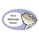 Cartoon Bearded Dragon / Rankin Dragon Oval Sticker