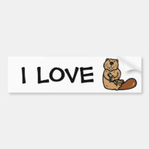 Cartoon Beaver for International Beaver Day Bumper Stickers