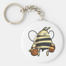 Cartoon Bee Carrying Honey Keychains