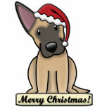 Cartoon Belgian Malinois Christmas Ornament photo sculptures