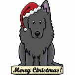 Cartoon Belgian Sheepdog Christmas Ornament photo sculptures