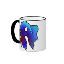 Cartoon Betta Fish / Siamese Fighting Fish Coffee Mug