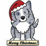 Cartoon Bi Blue Sheltie Christmas Ornament photo sculptures